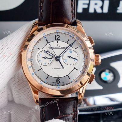 Swiss 7750 Jaeger Lecoultre Master Chronograph Rose Gold Replica Watch 40mm